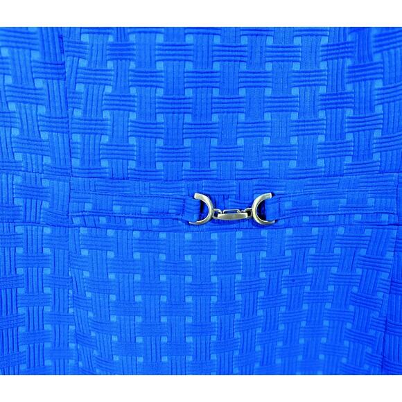 Talbots Cobalt Blue Basketweave Jacquard Sheath Dress Size 16 NWT - Picture 4 of 9